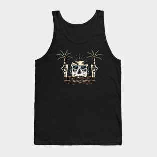 World and skull Tank Top